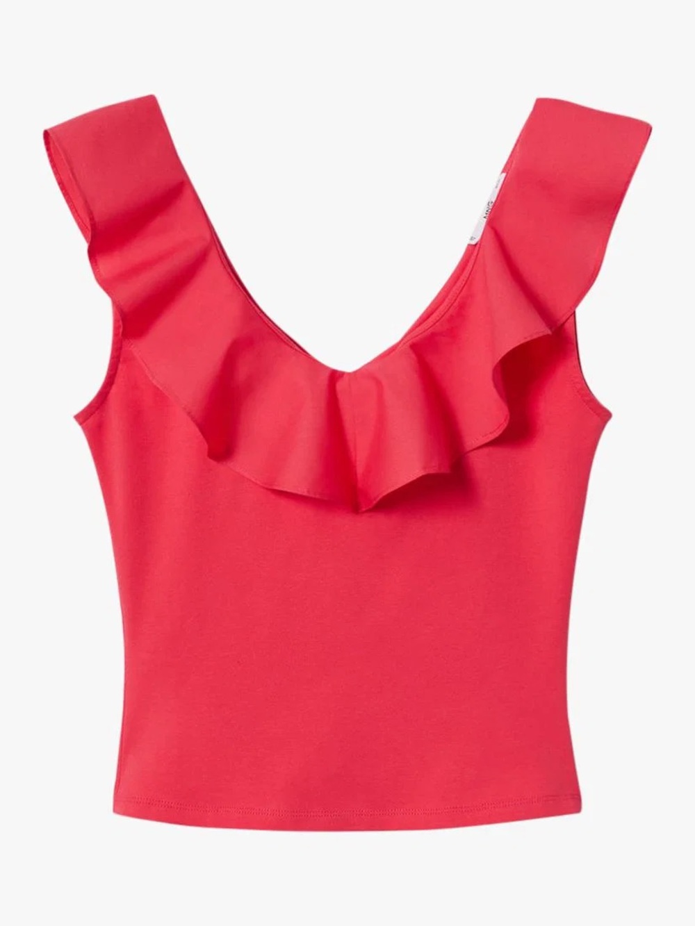 Mango Hot Pink Ruffle Tank Top